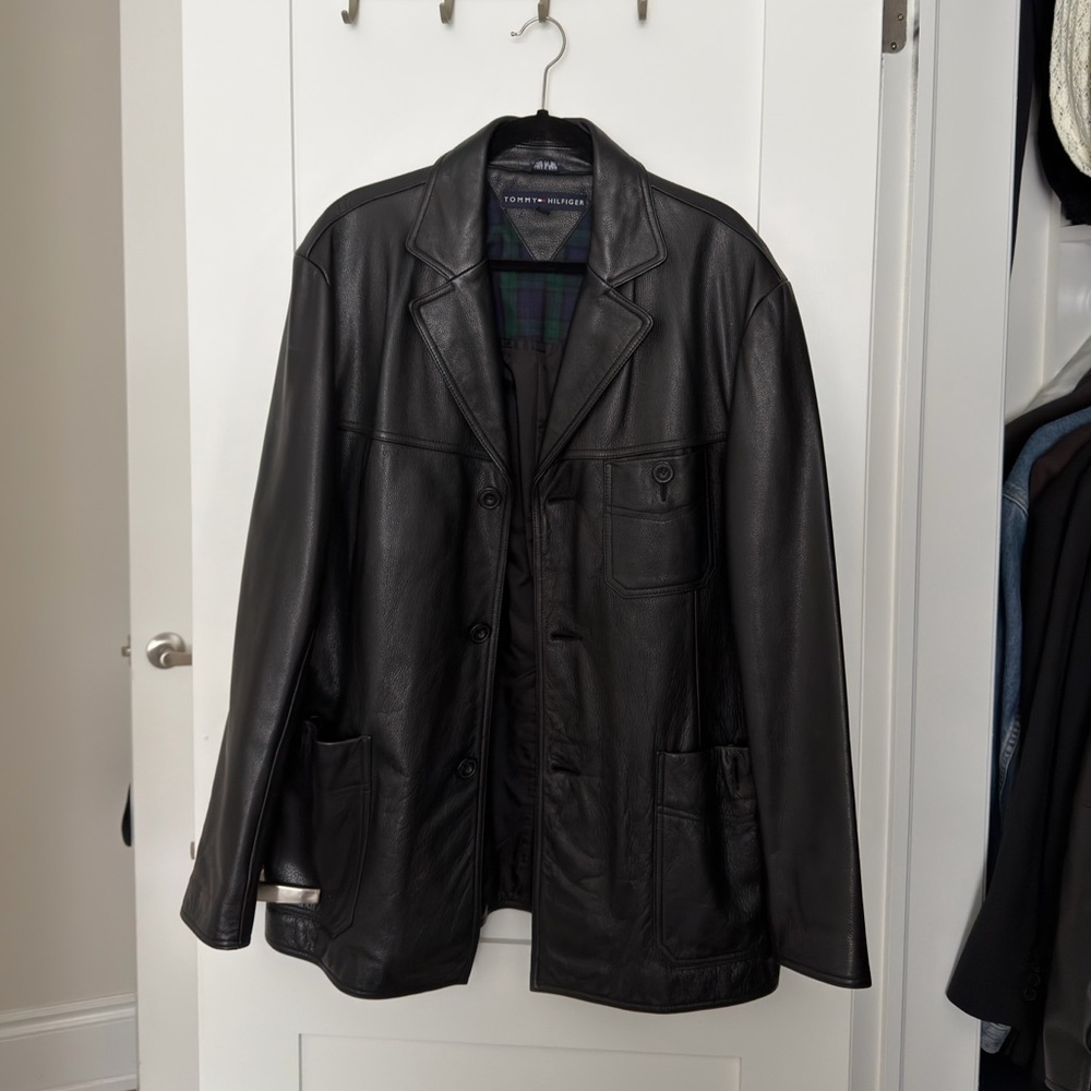 Tommy Hilfiger Black Leather Jacket 🖤